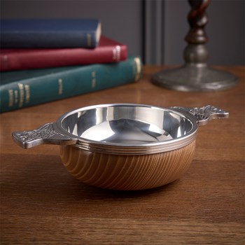 Wood And Pewter Medium Quaich Wood And Pewter Medium Quaich