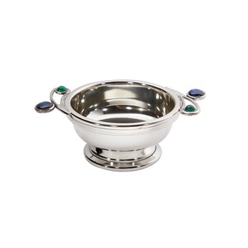 Lomond Quaich, blue and green gemstone handles