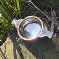 Small Copper Rim Pewter Quaich