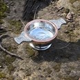 Small Copper Rim Pewter Quaich
