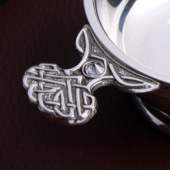 April Birthstone Pewter Quaich With Cubic Zicorna Stones April Birthstone Pewter Quaich With Cubic Zicorna Stones