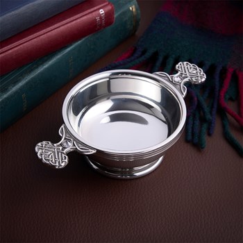 April Birthstone Pewter Quaich With Cubic Zicorna Stones April Birthstone Pewter Quaich With Cubic Zicorna Stones
