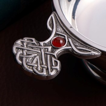 January Birthstone Pewter Quaich With Garnet Stones