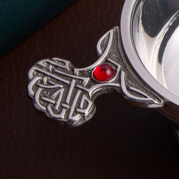 July Birthstone Pewter Quaich With Ruby Stones