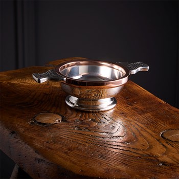 Copper Rim Standard Pewter Quaich