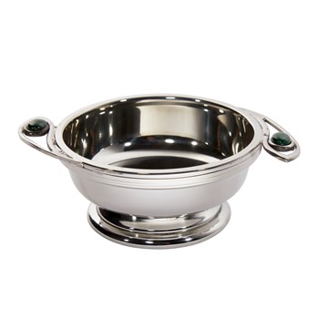 Nevis Pewter Quaich Leaf Gemstone Handles