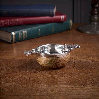 Wood And Pewter Small Quaich