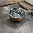 Large Plus Wood And Pewter Quaich