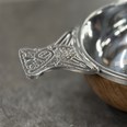 Large Plus Wood And Pewter Quaich