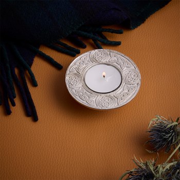 Round Celtic Cast Pewter T-Lite Candle Holder