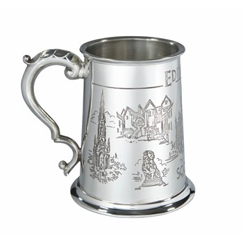 Edinburgh Scene Pewter Tankard