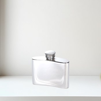 2oz Plain Pewter Kidney Flask 2oz Plain Pewter Kidney Flask