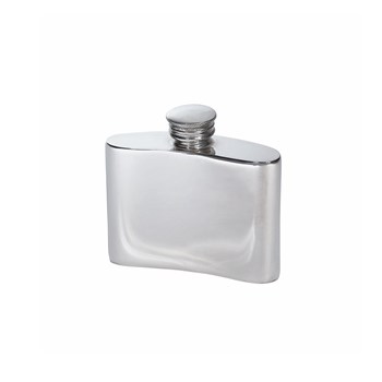 2oz Plain Pewter Kidney Flask