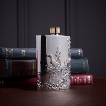 Embossed Mallard 3oz Top Pocket Flask