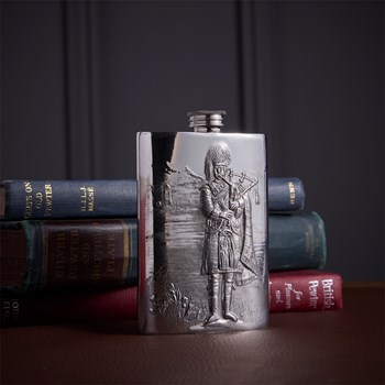 Embossed Piper 3oz Top Pocket Flask