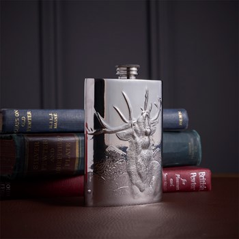 Embossed Roaring Stag 6oz Flask