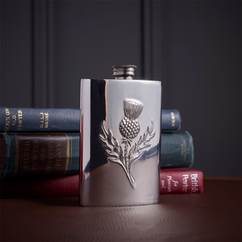 Embossed Thistle 3oz Top Pocket Flask