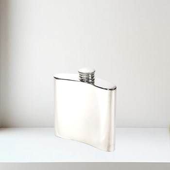 4oz Plain Pewter Kidney Hip Flask