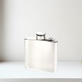 4oz Plain Pewter Kidney Hip Flask With Captive Top