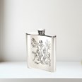 6oz Shooting Scene Pewter Kidney Flask