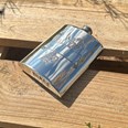 18 Key Stamp Pewter Kidney Hip Flask