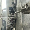 21 Key Stamp Pewter Kidney Hip Flask
