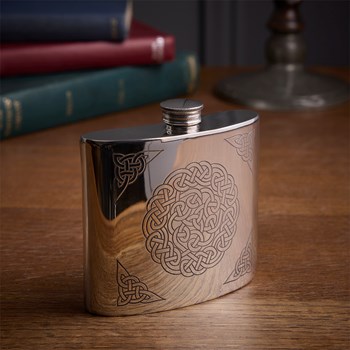 Celtic Knot 6oz Pewter Kidney Hip Flask