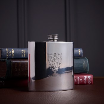 Lion Of Scotland 6oz Pewter Kidney Hip flask