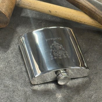 6oz Lion Of Scotland Pewter Kidney Hip flask 6oz Lion Of Scotland Pewter Kidney Hip flask