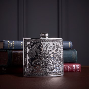 Paisley Pewter 6oz Kidney Hip flask