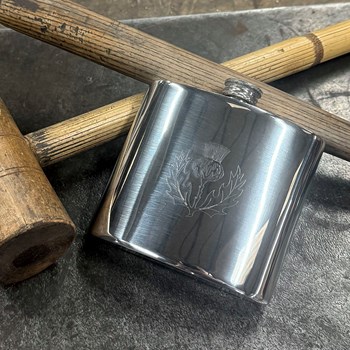 6oz Thistle Pewter Kidney Hip Flask