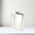 6oz Plain Pewter Kidney Hip Flask With Captive Top
