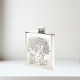 6oz Cricket Scene Pewter Kidney Hip Flask