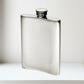 6oz Embossed Mallard Flask 6oz Mallard Pewter Kidney Hip Flask