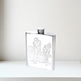6oz Golf Scene Pewter Kidney Hip Flask 6oz Golf Scene Pewter Kidney Hip Flask