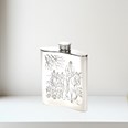 6oz Hunting Scene Pewter Kidney Hip Flask