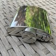6oz Plain Pewter Kidney Hip Flask With Captive Top