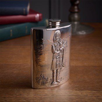 Embossed 6oz Piper Flask