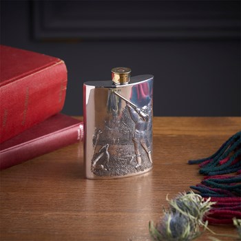 Embossed Shooting 3oz Top Pocket Flask
