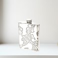 Acanthus Pattern Pewter Kidney Hip Flask