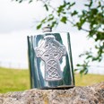 Celtic Cross Embossed Pewter Kidney Flask Celtic Cross Embossed Pewter Kidney Flask