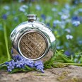 6oz Round Pewter Celtic Gold Flask