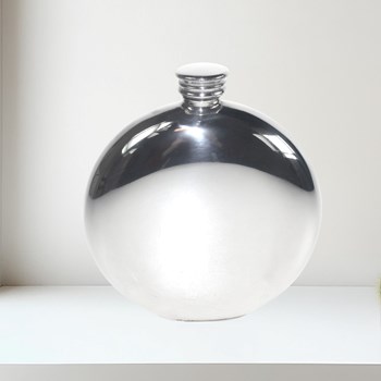 6oz Round Dad Picture Pewter Flask