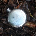 6oz Round Usquabae Single Thistle Pewter Flask