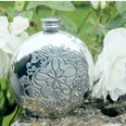 6oz Round Yorkshire Rose Pewter Flask