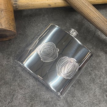 6oz Charles Rennie Mackintosh Rose Pewter Kidney Hip Flask 6oz Charles Rennie Mackintosh Rose Pewter Kidney Hip Flask