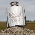 1oz Butterfly Pewter Purse Flask