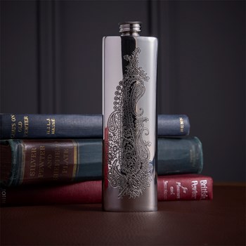 Paisley 3oz Pewter Purse Flask