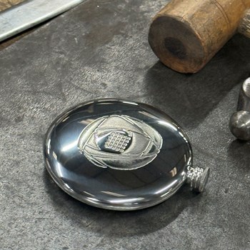 4oz Charles Rennie Mackintosh Pewter Sporran Flask 4oz Charles Rennie Mackintosh Pewter Sporran Flask