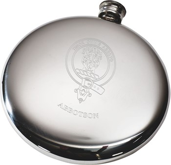 Sporran Flask Clan crest engraved Abbotson